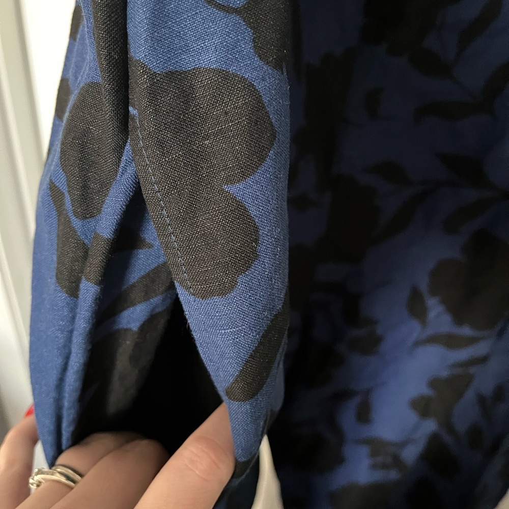 Kate Spade Blue and Black Floral One-Shoulder Jumpsuit - Picture 4 of 5